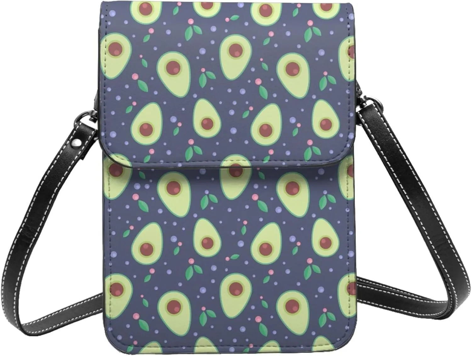 Mmm Fight Womens Crossbody Bags Avocado Pattern Phone Bag Wallet Purses Adjustable Strap