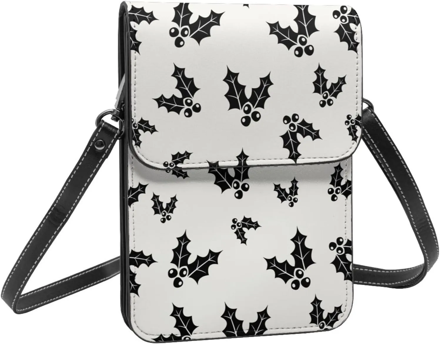 Mmm Fight Womens Crossbody Bags Christmas Pattern Phone Bag Wallet Purses Adjustable Strap