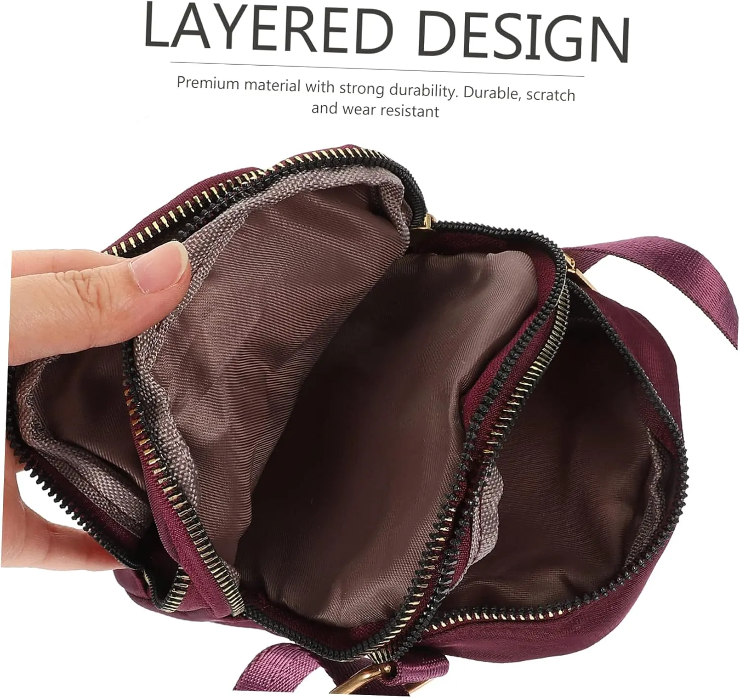 Mobile Phone Bag Women's Nylon Crossbody Shoulder Bag Purple Leisure Bag Pocketbooks for Women Crossbody