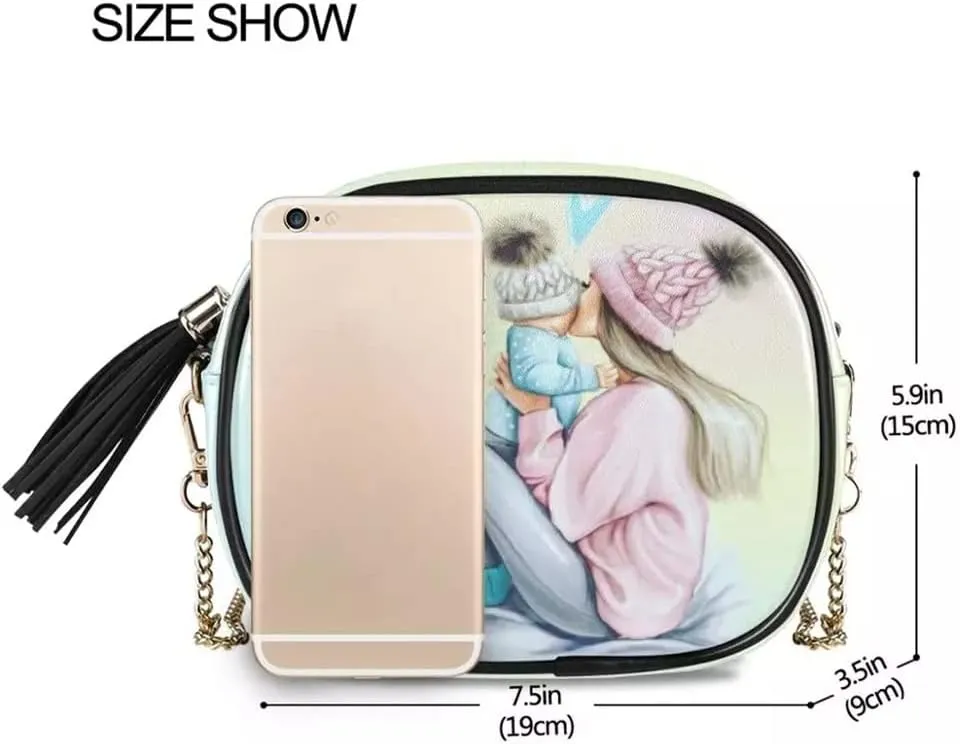 Mom Girl Baby Rainbow Handbag Shoulder Bags Women Small Chain Color Crossbody Bags crossbody