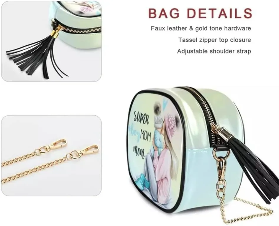 Mom Girl Baby Rainbow Handbag Shoulder Bags Women Small Chain Color Crossbody Bags crossbody