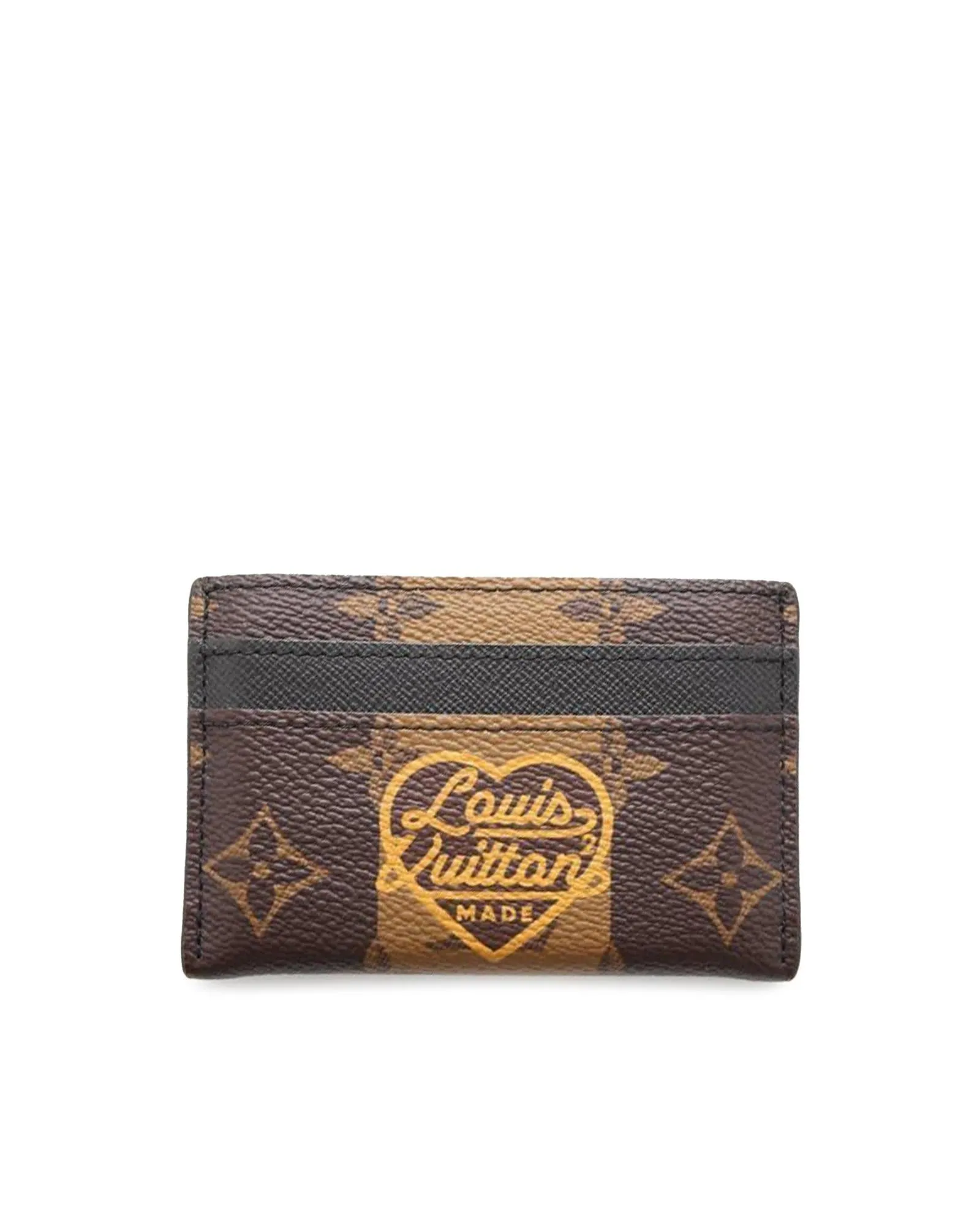 Monogram Stripe Double Card Holder with Slip Pockets