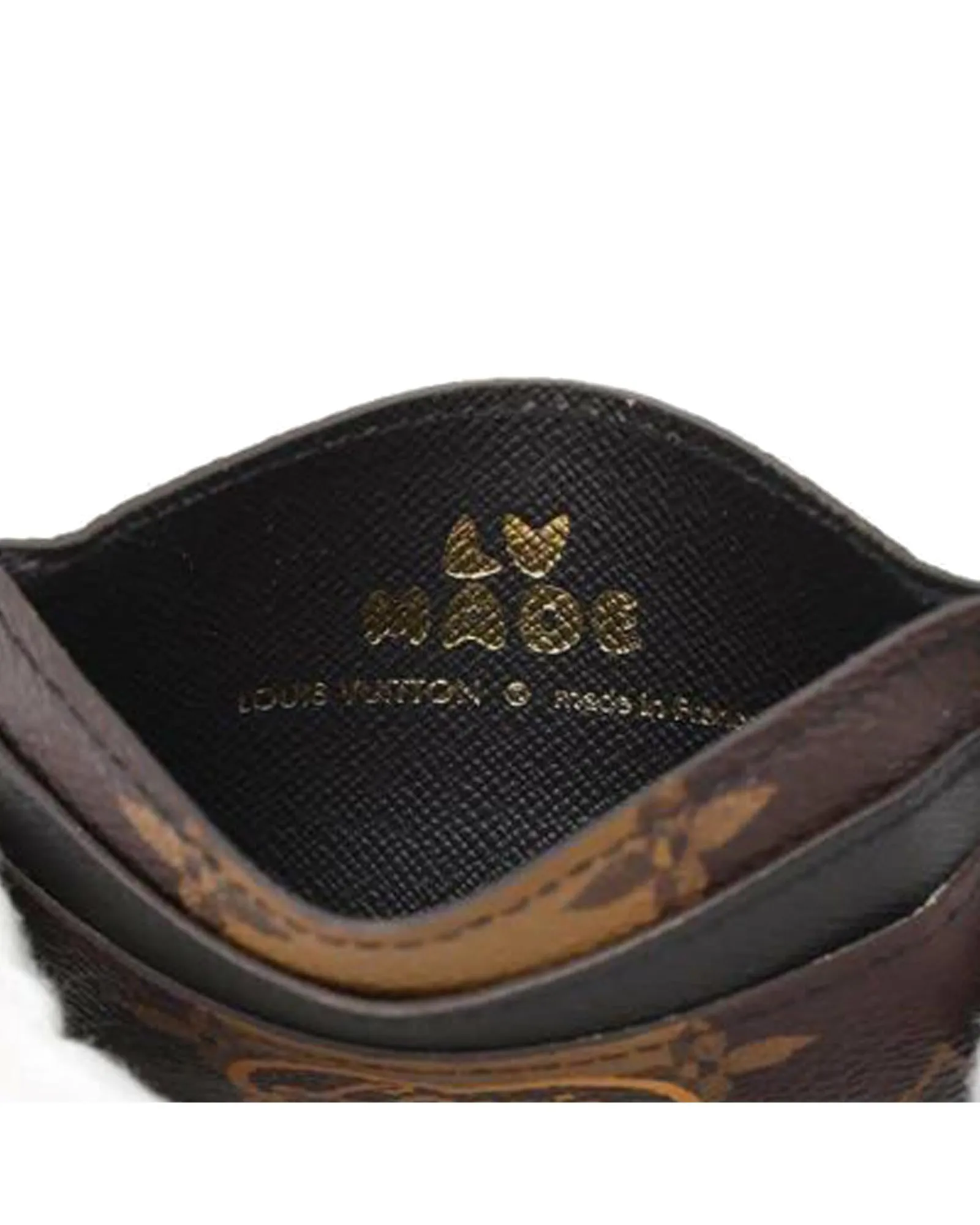 Monogram Stripe Double Card Holder with Slip Pockets