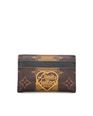 Monogram Stripe Double Card Holder with Slip Pockets