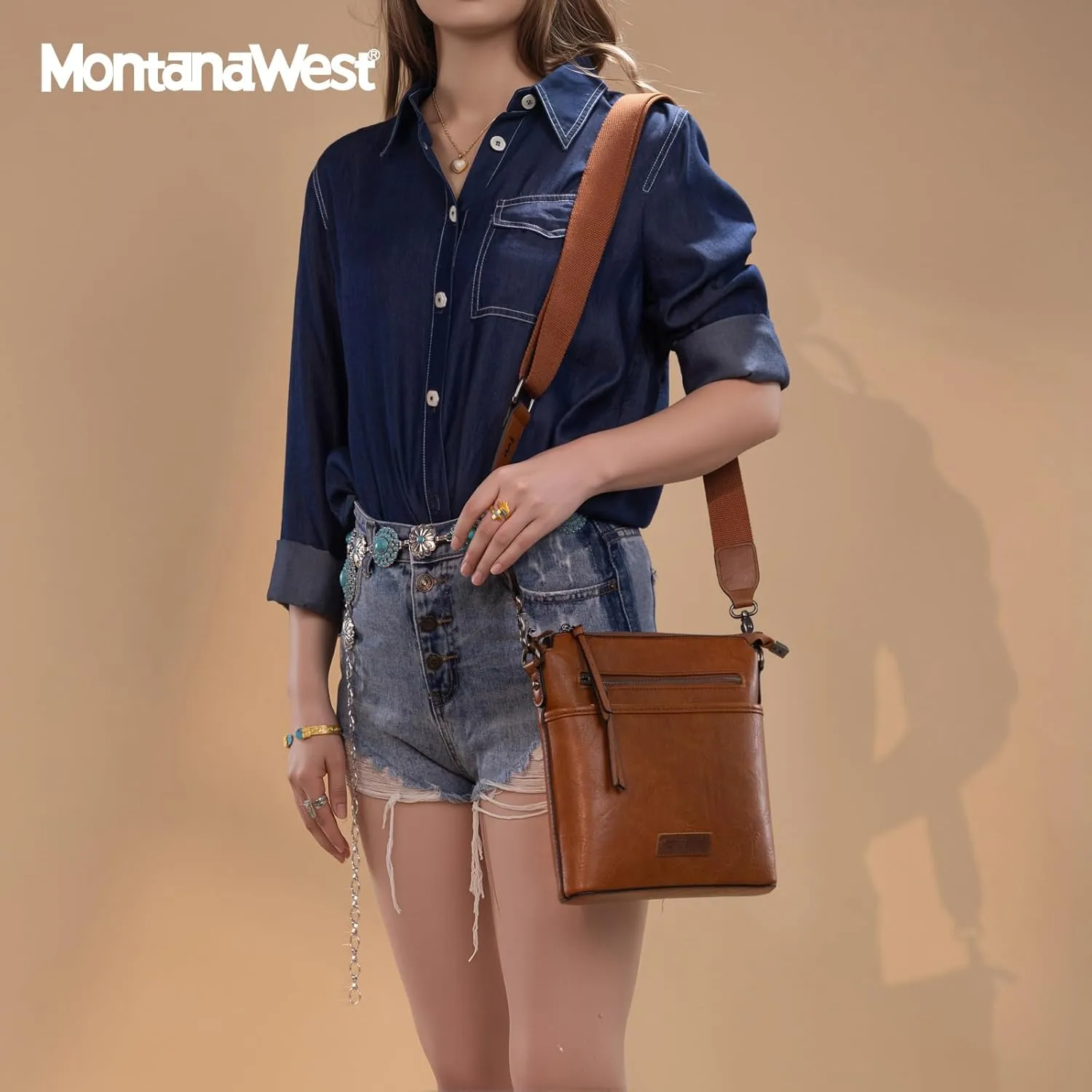 Montana West Crossbody Bag for Women Multi Pocket Cross Body Bag Purses with Guitar Strap