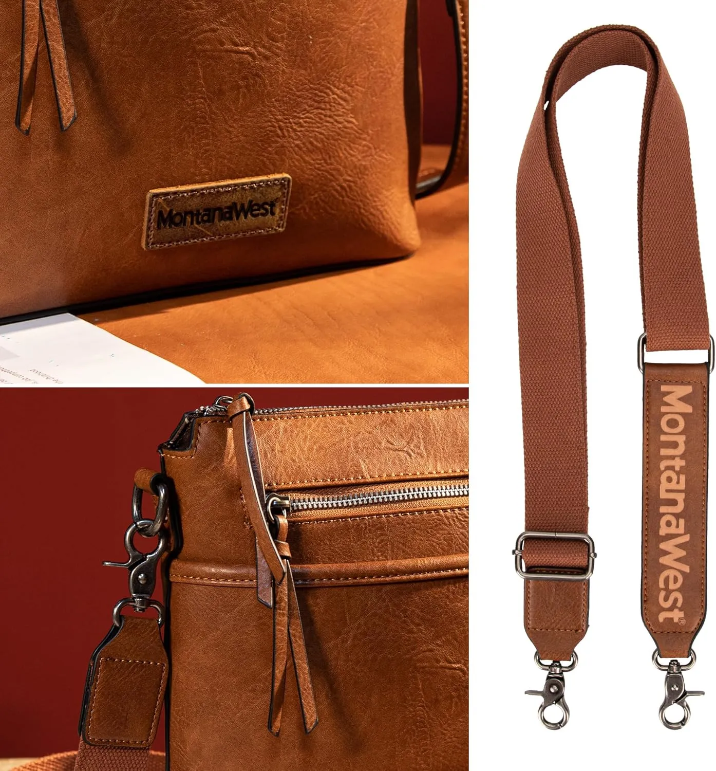 Montana West Crossbody Bag for Women Multi Pocket Cross Body Bag Purses with Guitar Strap