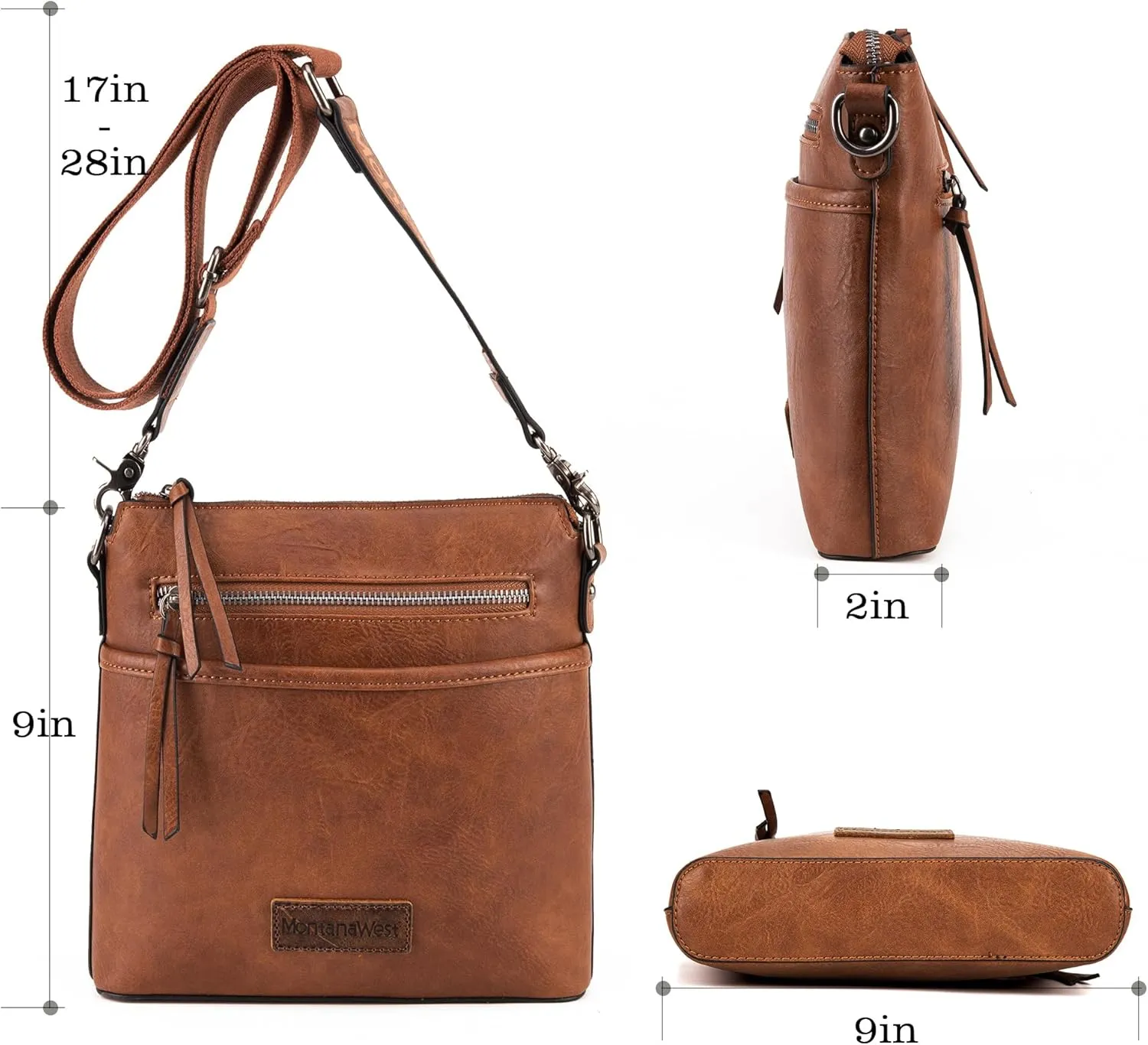 Montana West Crossbody Bag for Women Multi Pocket Cross Body Bag Purses with Guitar Strap