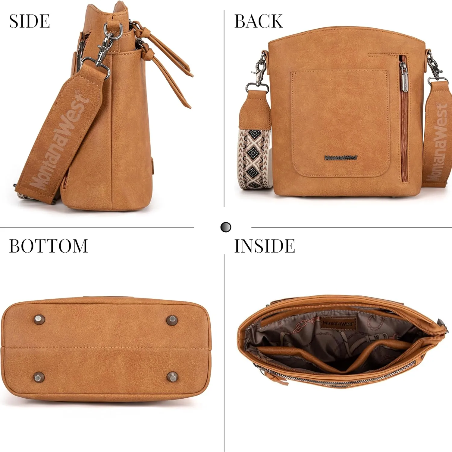 Montana West Crossbody Purses and Handbags for Women Double Compartments Cross Body Bag with Adjustable Strap