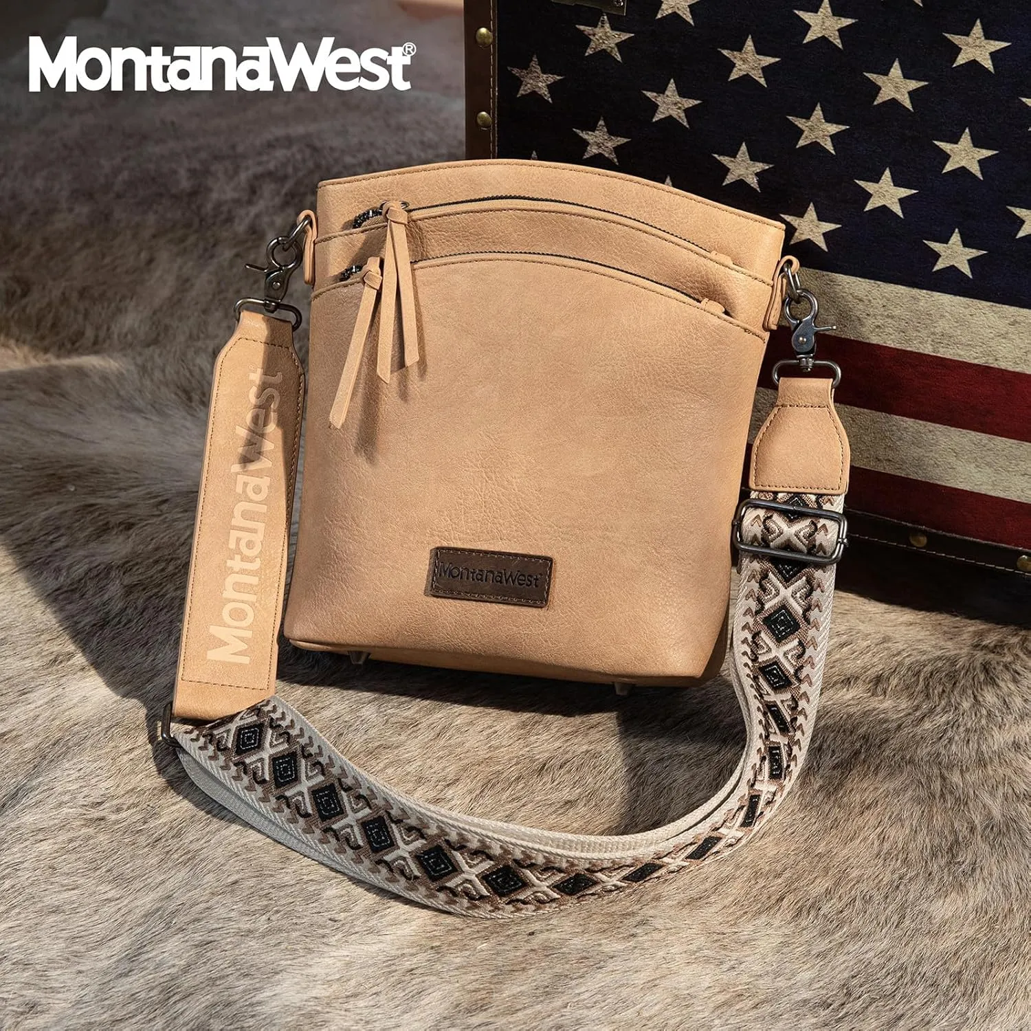 Montana West Crossbody Purses and Handbags for Women Double Compartments Cross Body Bag with Adjustable Strap