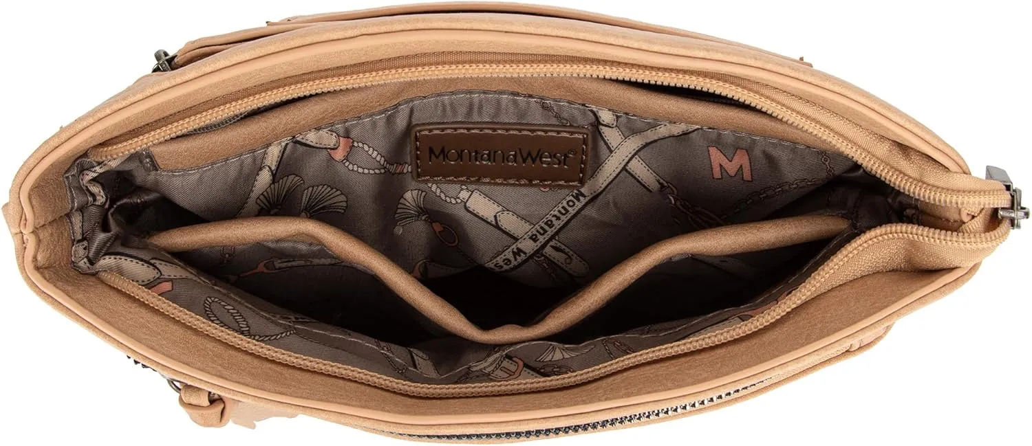 Montana West Crossbody Purses and Handbags for Women Double Compartments Cross Body Bag with Adjustable Strap