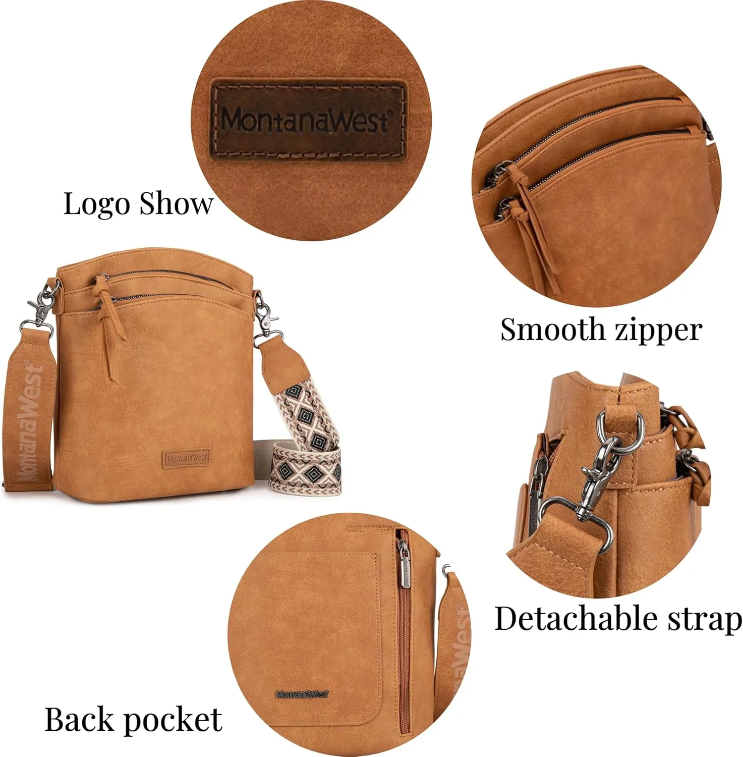 Montana West Crossbody Purses and Handbags for Women Double Compartments Cross Body Bag with Adjustable Strap