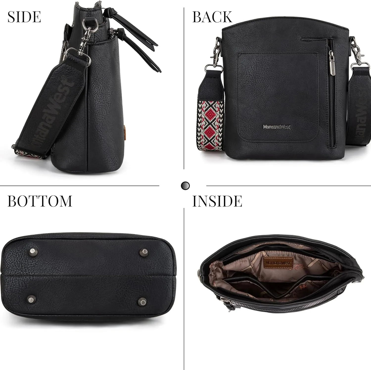 Montana West Crossbody Purses and Handbags for Women Double Compartments Cross Body Bag with Adjustable Strap