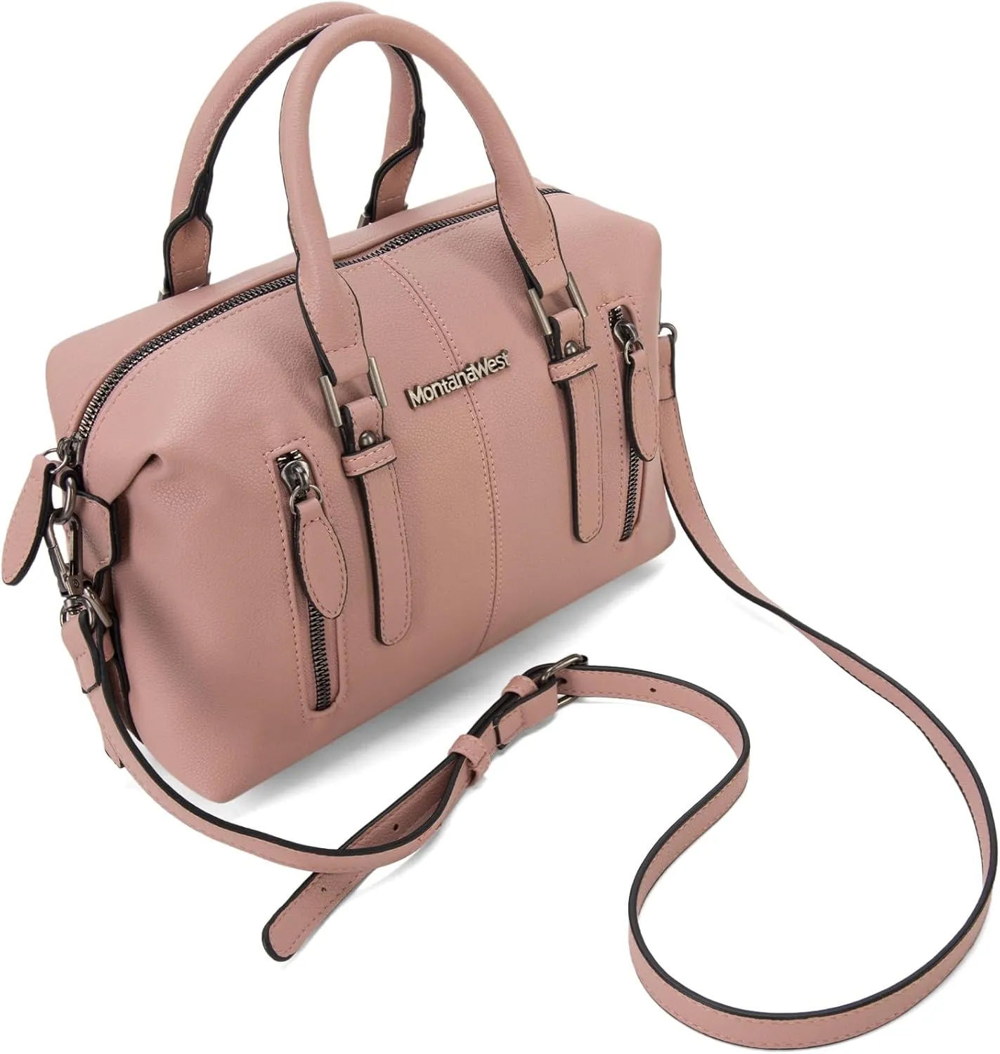 Montana West Small Satchel Purses for Women Top-handle Handbag PU Leather Crossbody Doctor Bag