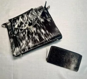Mother's Day Gift Set- Handbag and Wallet, Real Cowhide & Leather, Premium Handbag, Secure Card Holder, Spacious and Durable Everyday Purse