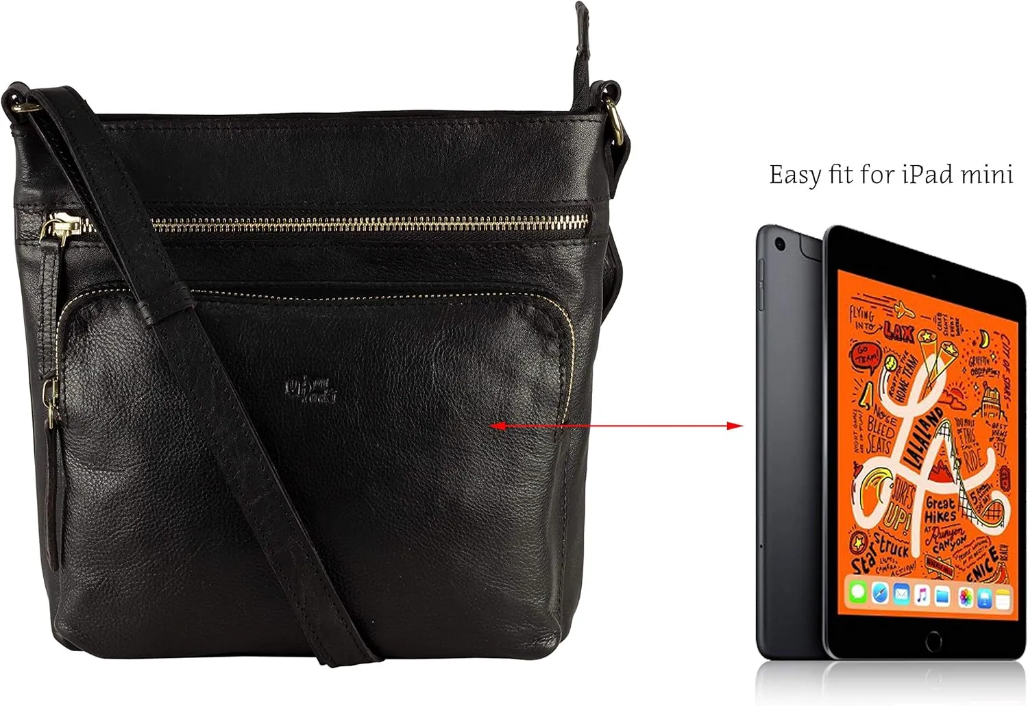 Mou Meraki Genuine Leather Crossbody Purse and Handbags - Crossover Bag Over the Shoulder Women