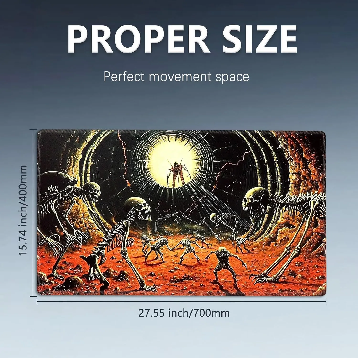 MTG Playmat Size 27.56x15.75in with Storage Bags Portable Playmat TCG and Board Game Mat for Cards Rubber Base Slip-Resistant Mousepad Desk Mat,Blood Pool Mutated Skulls