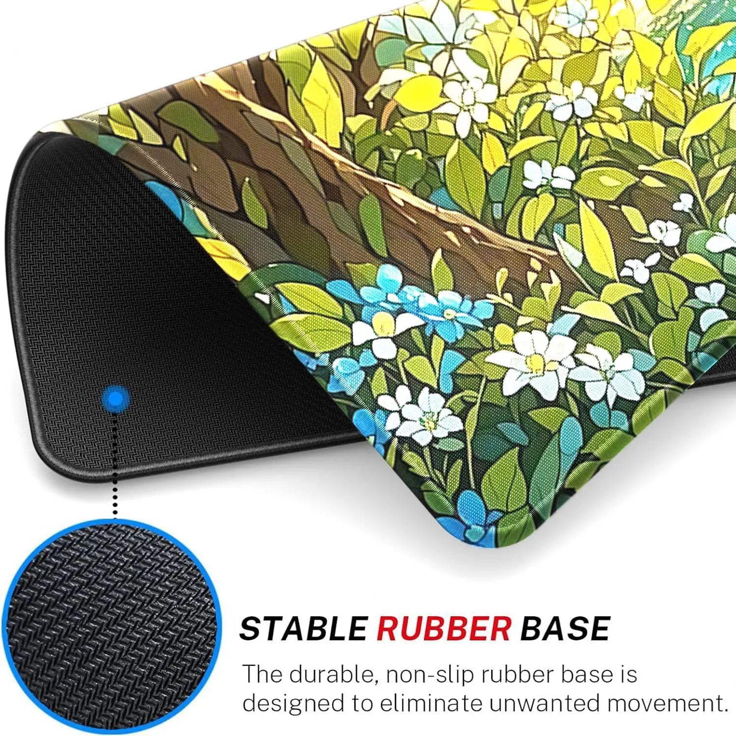 MTG Playmat- Stitched Edges Forest TCG Playmat-Non-Slip Landscape Play Mat Smooth Surface Rubber Base Board Game Mousepad 24x14 inches for Trading Card Game Playing with Storage Bags
