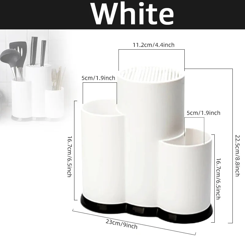 Multi-Purpose Knife Holder & Utensil Storage Rack – Kitchen Cutlery Cylinder Storage Box