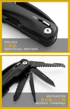 Multi-Tool, 12-in-1 Hammer Pliers Knife Screwdriver Saw, Stainless Steel, Portable (Lifesaving cone)