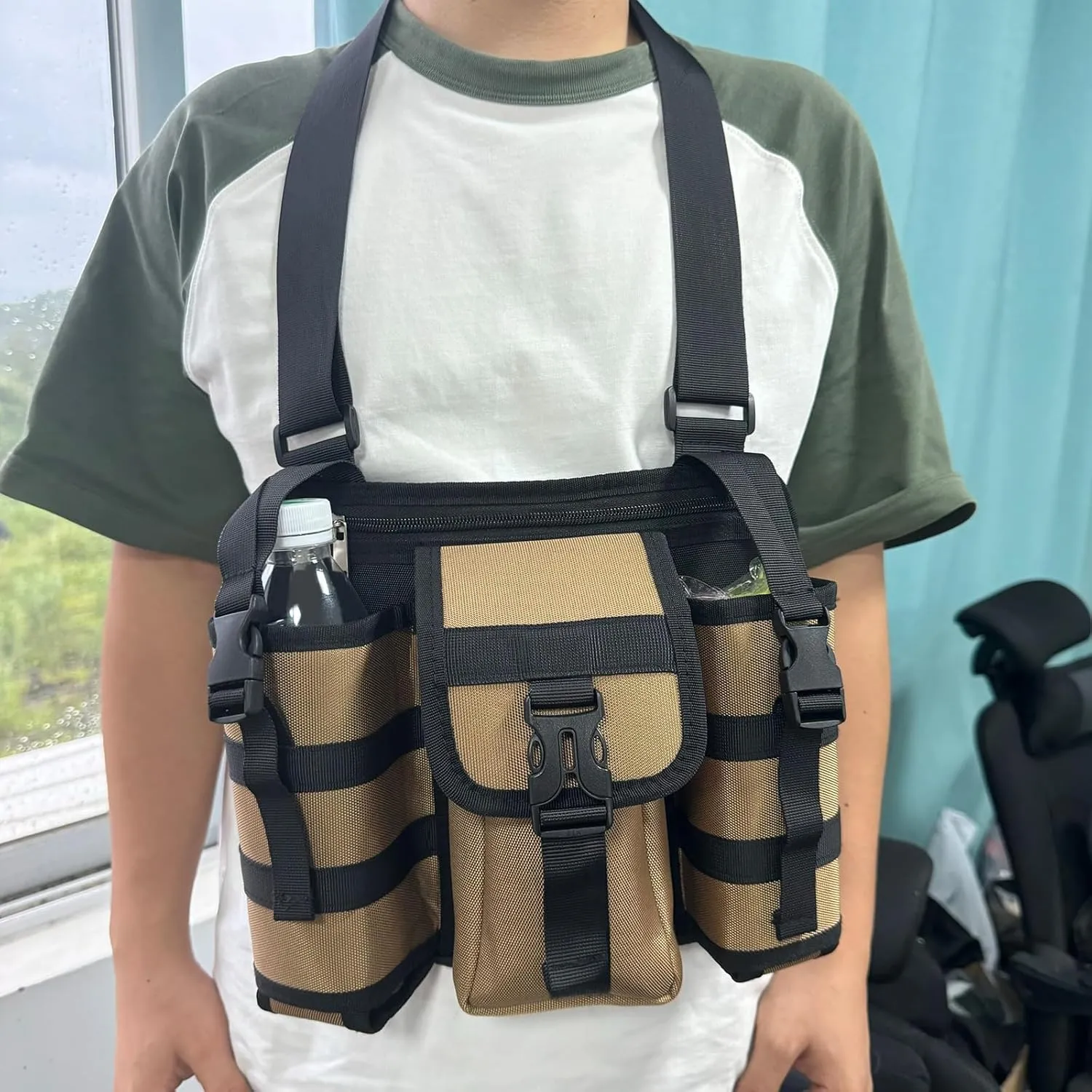 Multifunctional Bag Tacticals Chest Bag With Water Bottle Holder Sport Crossbody Bag Tool Storage Bag For Climbing