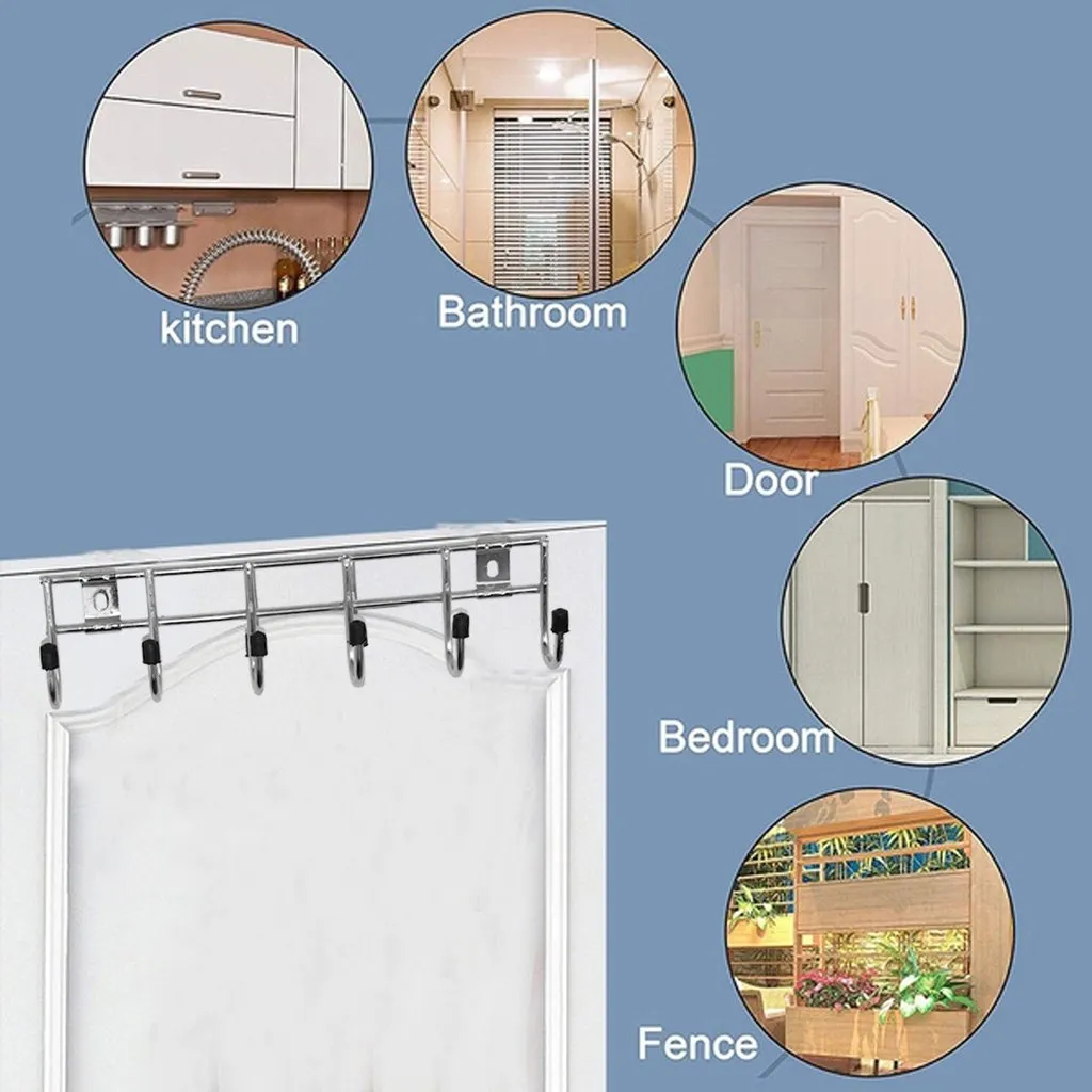 Multipurpose Stainless Steal Hanger Strip Hooks (6 Pin) - H02429