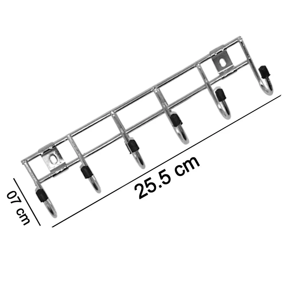 Multipurpose Stainless Steal Hanger Strip Hooks (6 Pin) - H02429