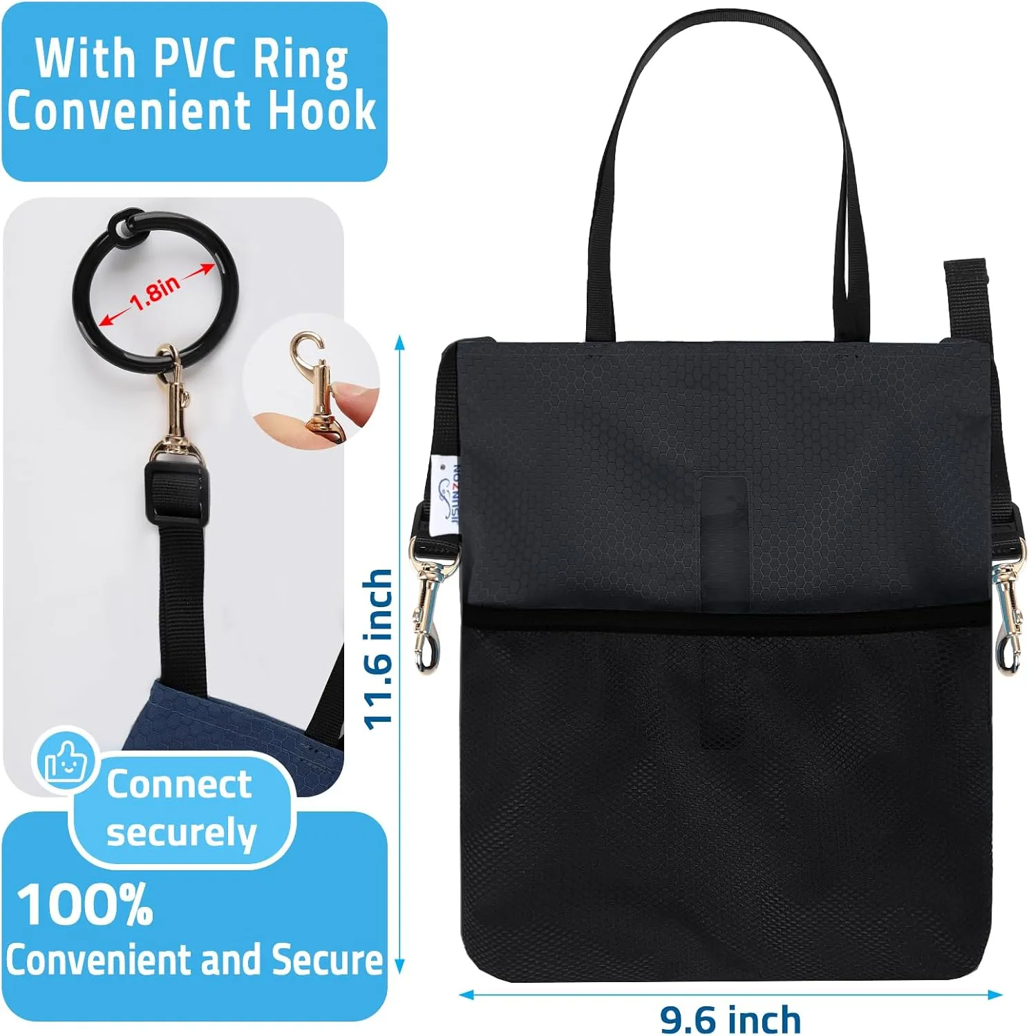 Multipurpose Urine Drainage Bag Holder, Black (Black)