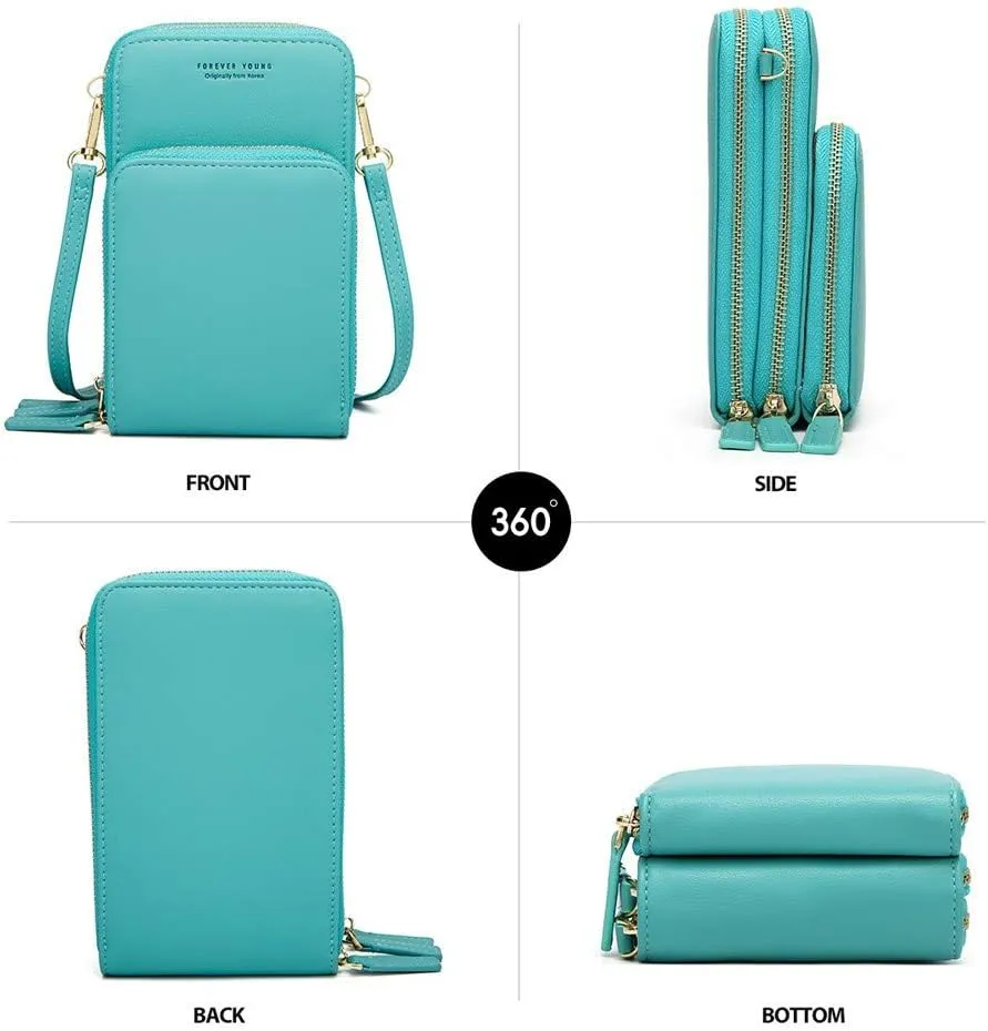 myfriday Small Crossbody Cell Phone Bag for Women, Mini Over Shoulder Handbag Purse with Credit Card Slots