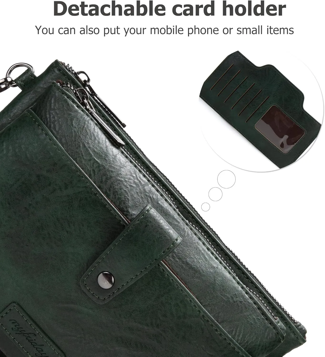 myfriday Vintage Leather Camera Crossbody Bag for Women, Stylish Two Layer Shoulder Bag Purse with Removable Card Slots