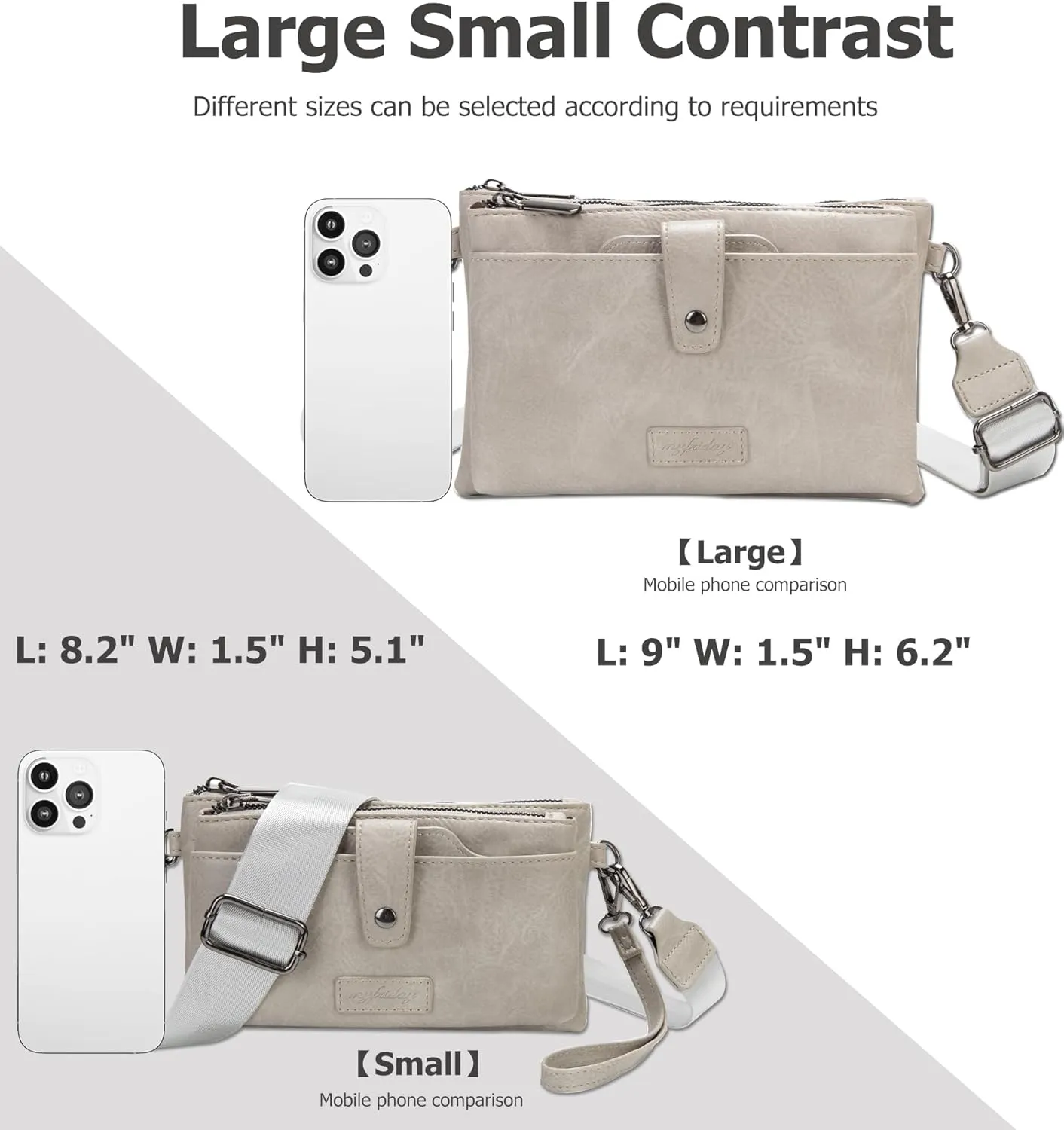 myfriday Vintage Leather Camera Crossbody Bag for Women, Stylish Two Layer Shoulder Bag Purse with Removable Card Slots