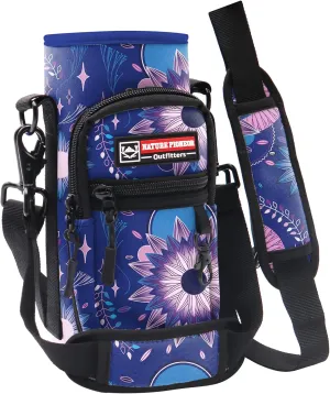 NATURE PIONEOR Water Bottle Holder with Strap for 25oz/32oz/40oz/64oz, Water Bottle Carrier Bag with Phone Pocket Crossbody