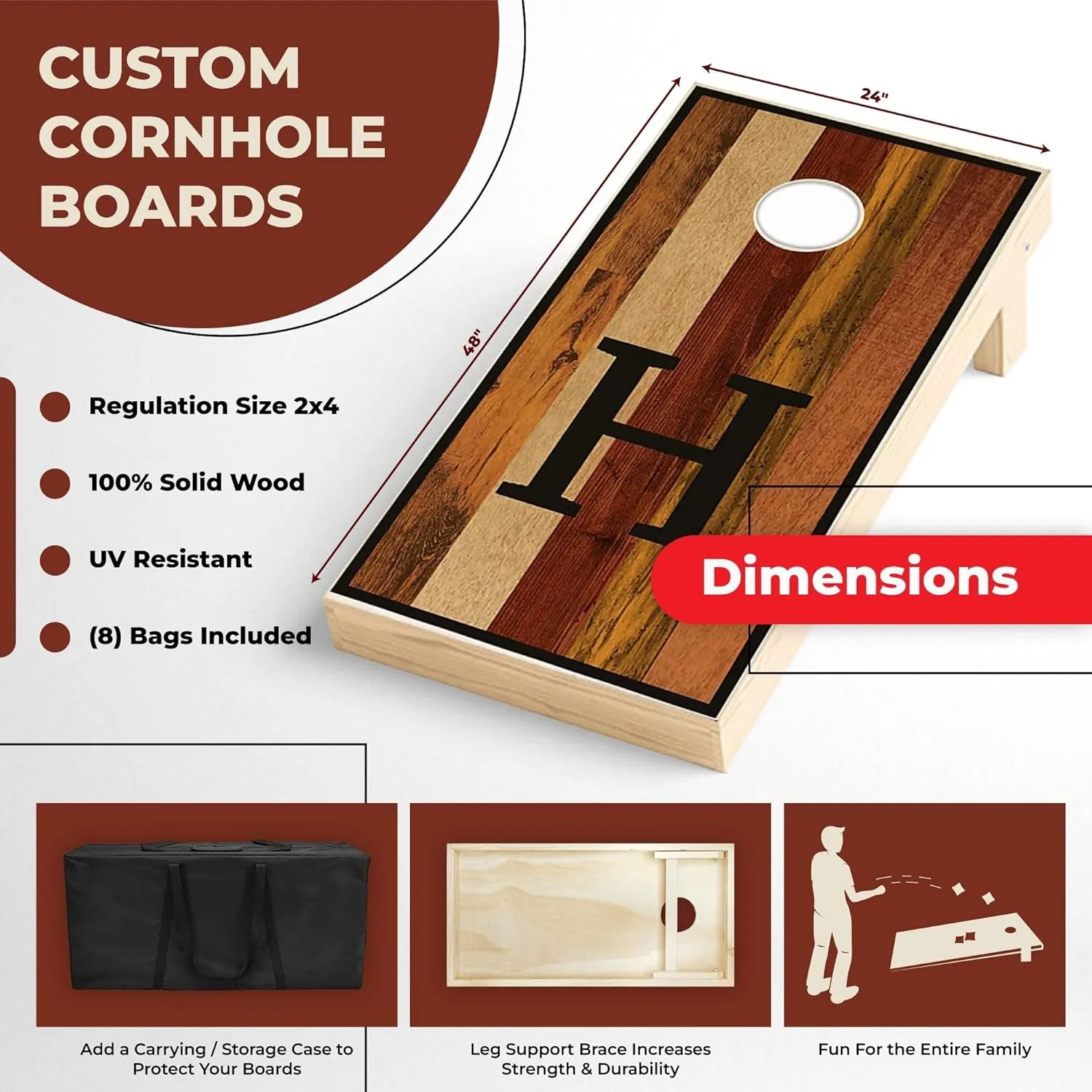 Navy Ship Cornhole Board Set - Corn Hole Game Boards - Regulation Size - Includes Boards   Optional Lights & Cases