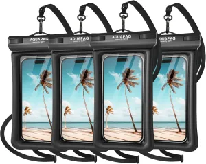 NEPHI IP68 Waterproof Phone Pouch 2 Pack-Up to 8.0"，Adjustable Neck Lanyard Floating Waterproof Phone Case for iPhone,Phone Dry Bags for Vacation Beach Pool Travel Essentials (Black Black 4 Pack)
