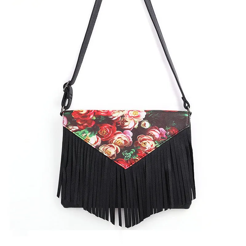 New Arrival Flower Tassel Crossbody Bag Fashion Small Women Shoulder Bag Floral Envelope Bag Tassel Women Messenger Bag