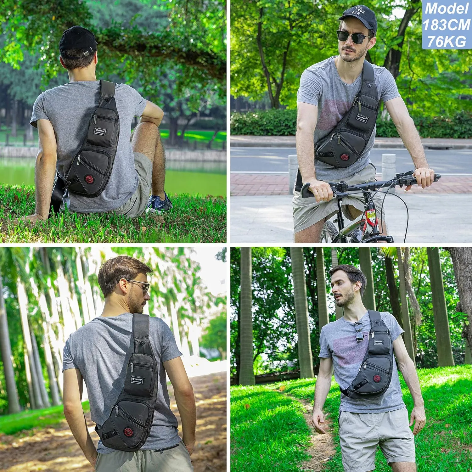 NICGID Sling Bag Chest Shoulder Backpack Crossbody Bags Casual Daypack for Men Women