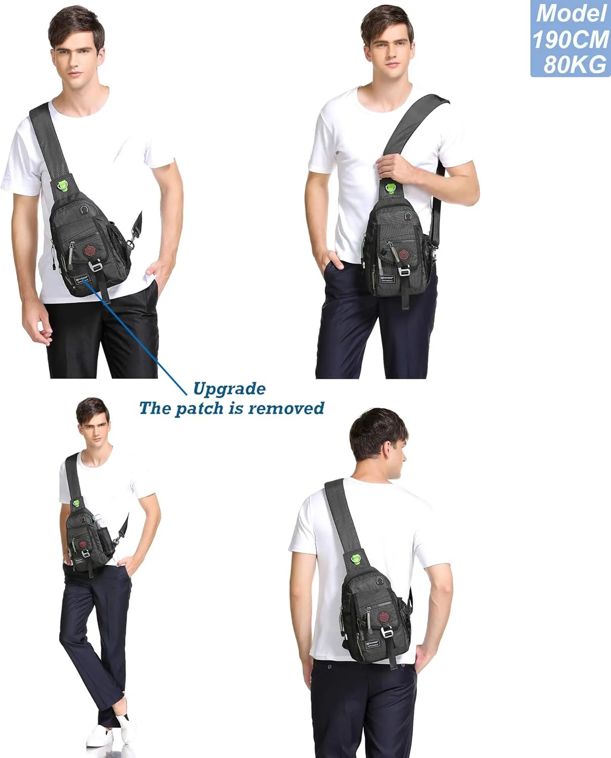 NICGID Sling Bag Chest Shoulder Backpack Crossbody Bags for Tablet Laptop Outdoor Hiking Men Women