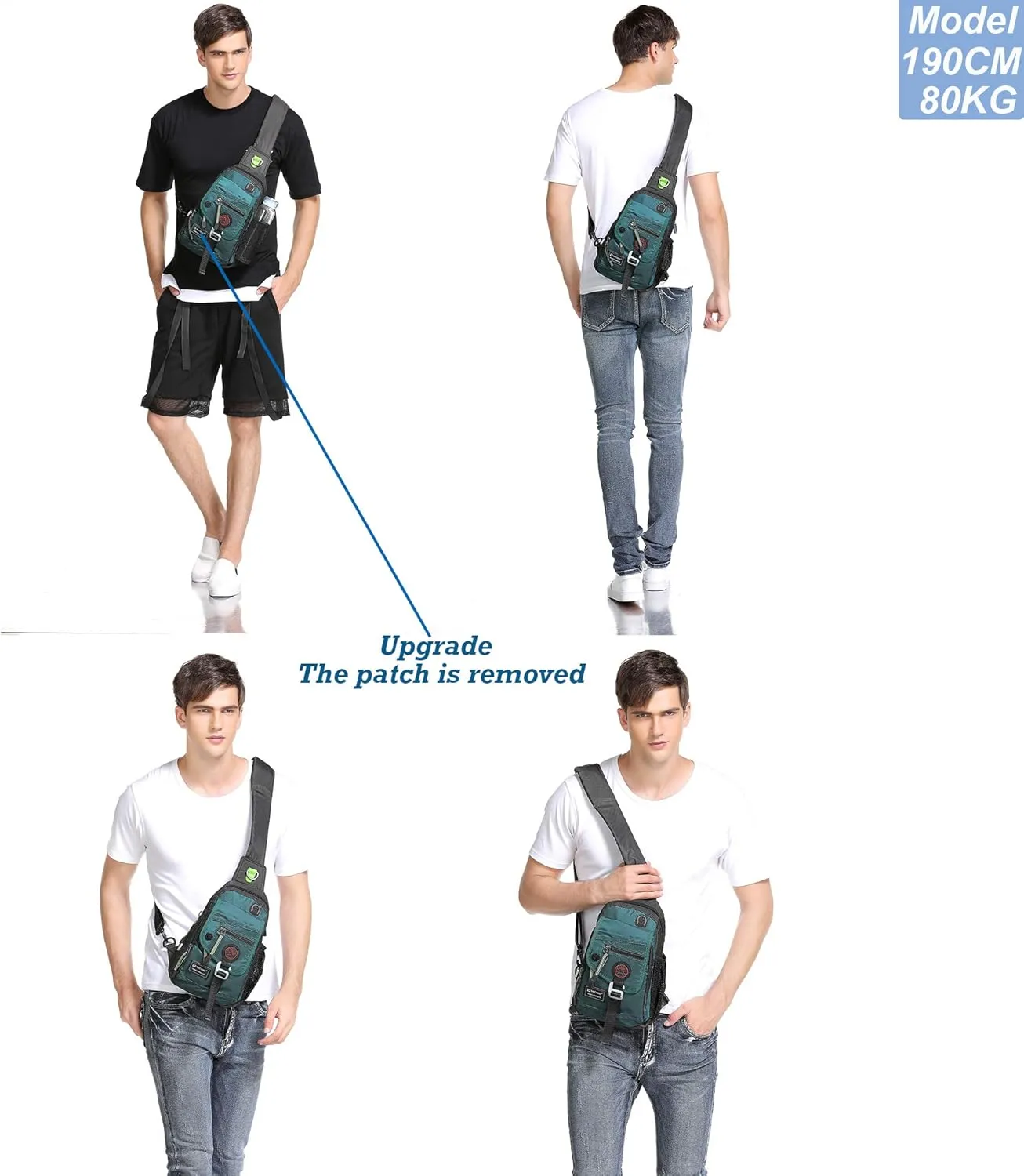 NICGID Sling Bag Chest Shoulder Backpack Crossbody Bags for Tablet Laptop Outdoor Hiking Men Women