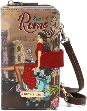 Nicole Lee 2 Piece Phone Case Crossbody Wallet (MEMORY OF ROME)
