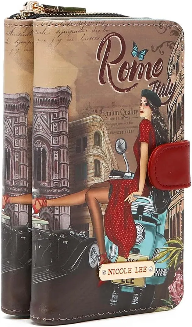 Nicole Lee 2 Piece Phone Case Crossbody Wallet (MEMORY OF ROME)