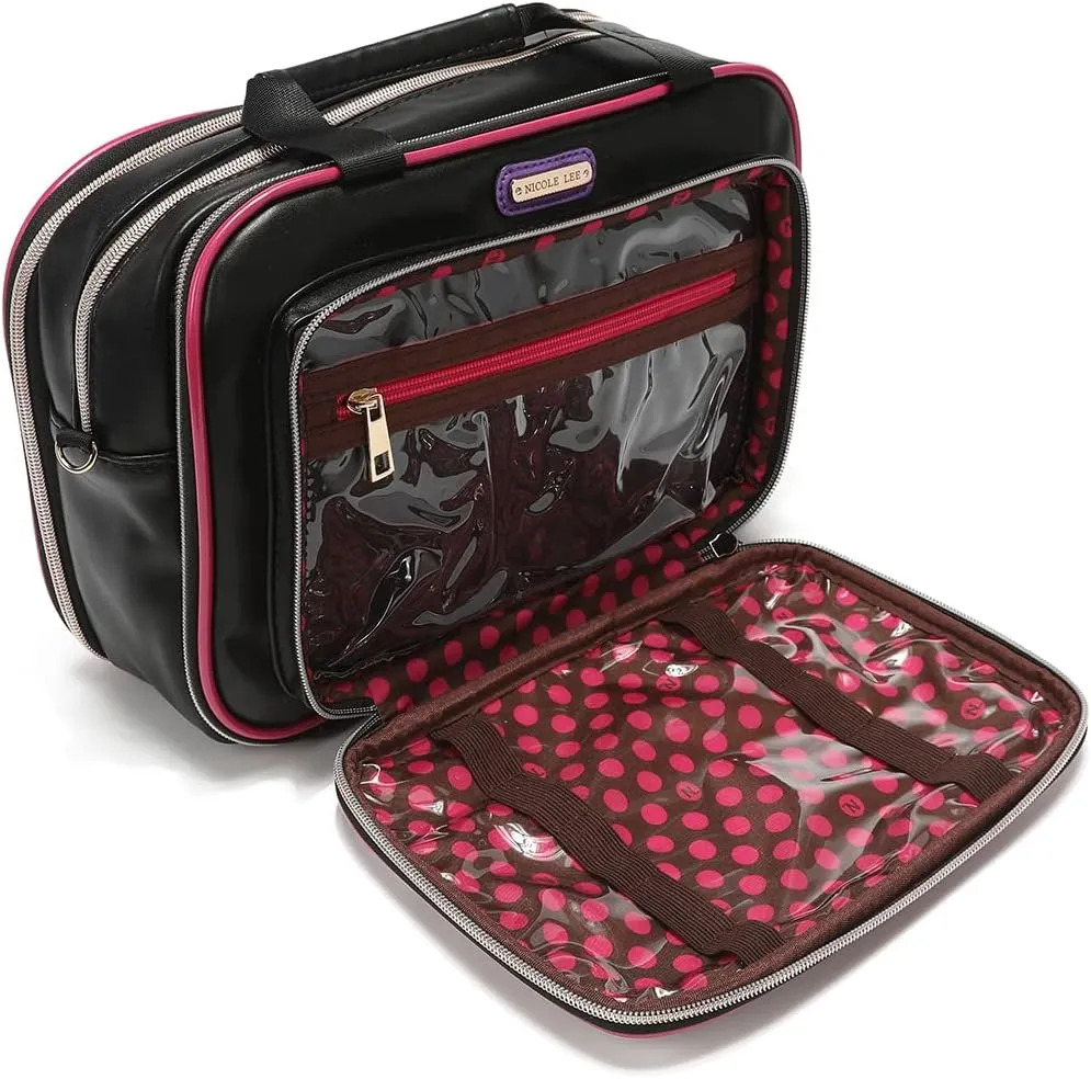 Nicole Lee Cosmetic Makeup Bag for Women - Multi Organization Toiletry Travel Bag with 5 Compartments (Dreaming the City)