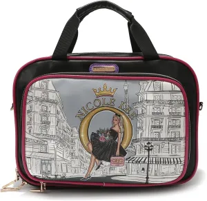 Nicole Lee Cosmetic Makeup Bag for Women - Multi Organization Toiletry Travel Bag with 5 Compartments (Dreaming the City)