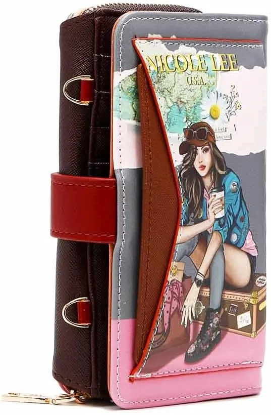 Nicole Lee Trifold Phone Case Crossbody Wallet