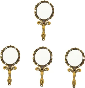 NOLITOY 4pcs Vanity Mirror Handheld Mirror Hand Makeup Mirror Chic Hand Mirror Folding Mirror Cosmetic Mirror Outdoor Travel Mirror Portable Makeup Mirror Portable Mirror Retro Hand Mirror