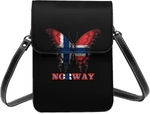 Norway Norse Norwegians Butterflies Flag Small Crossbody Bag Is A Shoulder Bag Designed For Women And Girls Cell Phone Crossbody Wallet Purses With Card Slots Adjustable Strap