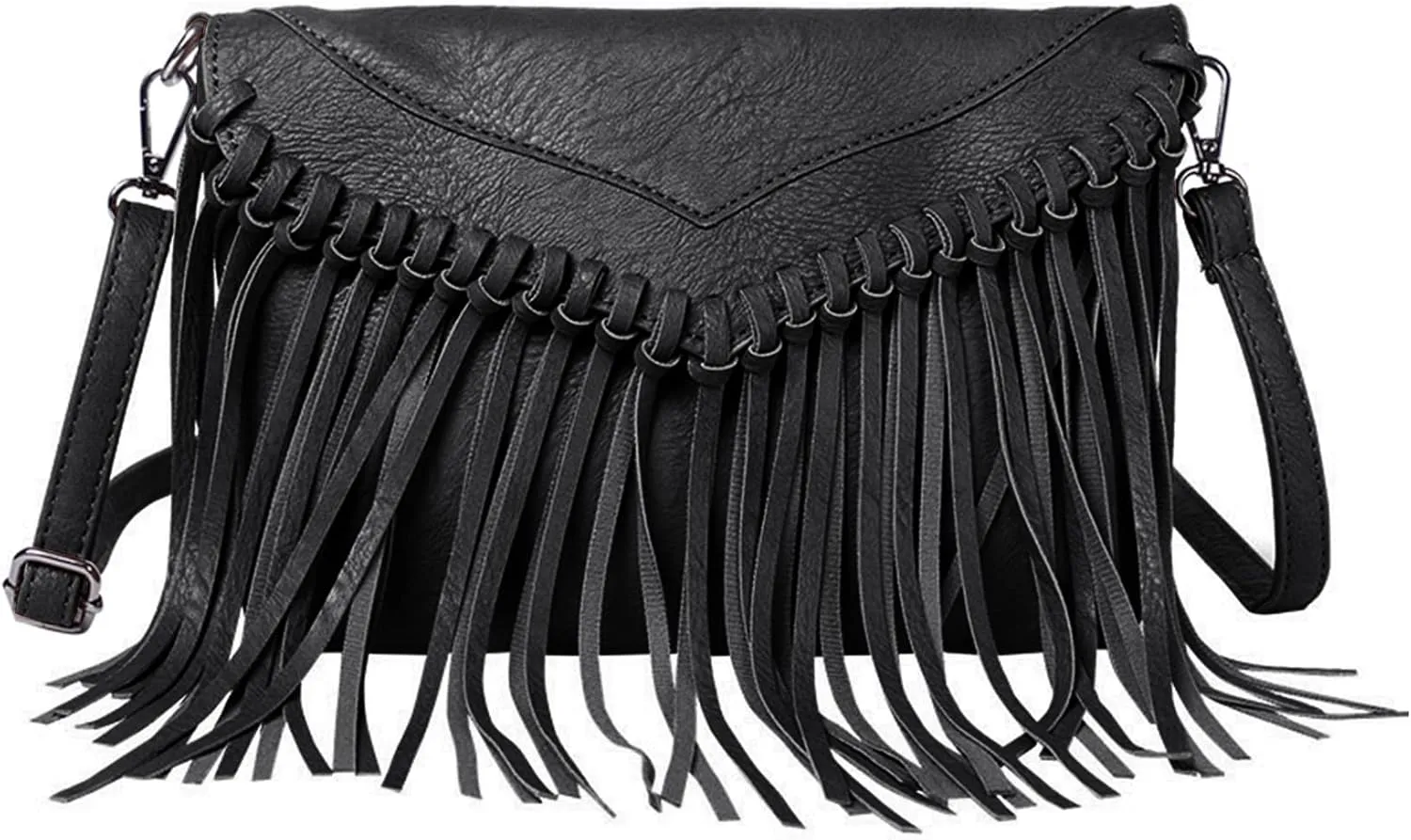 NOTAG Women Leather Shoulder Handbags Crossbody Bags with Tassel Vintage Envelope Handbag