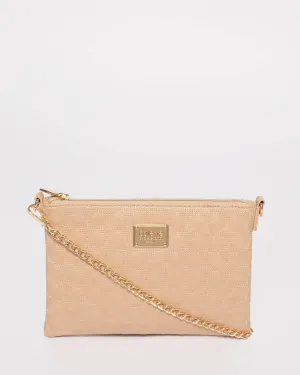 Nude Diamond Quilt Peta Crossbody Bag