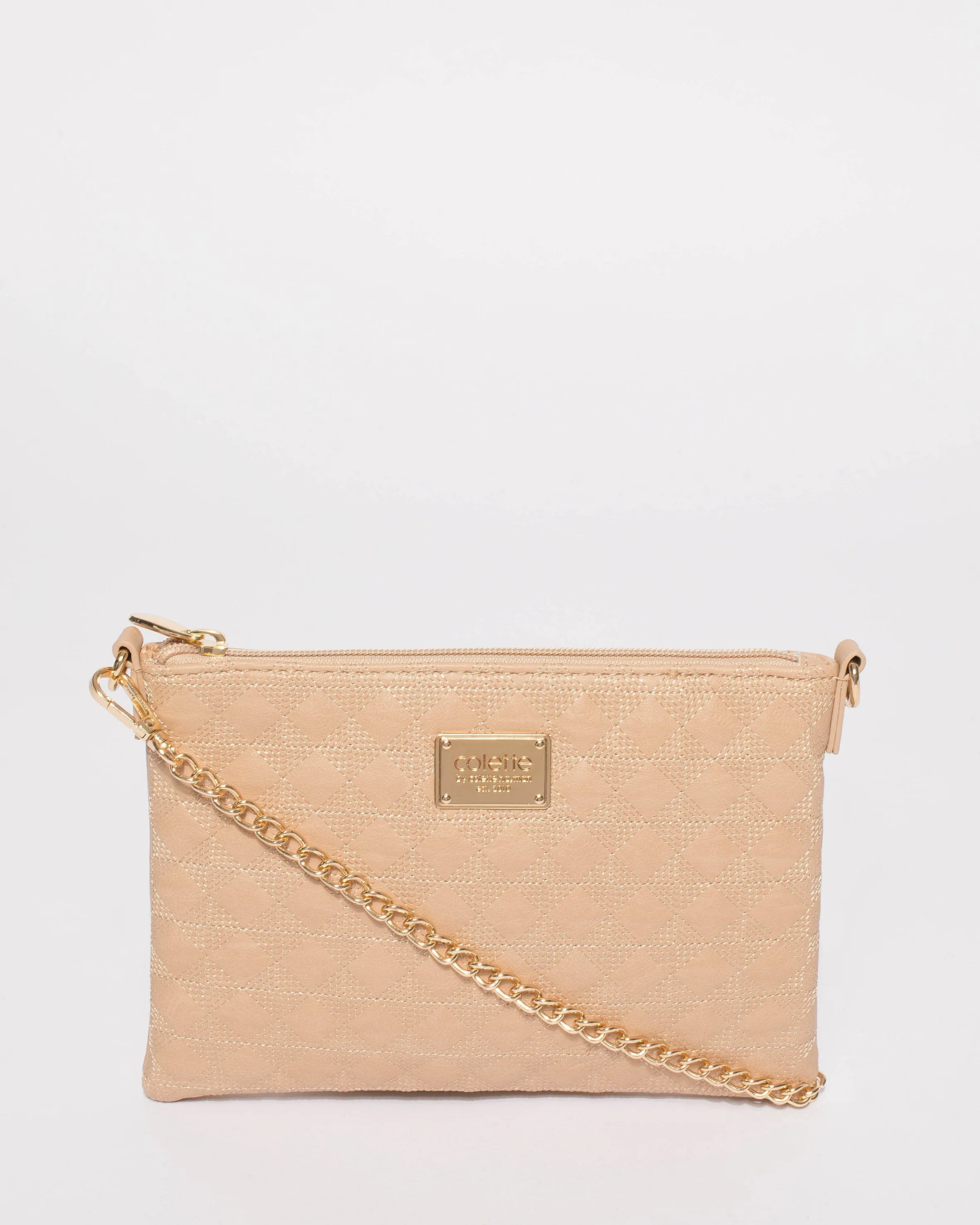 Nude Diamond Quilt Peta Crossbody Bag