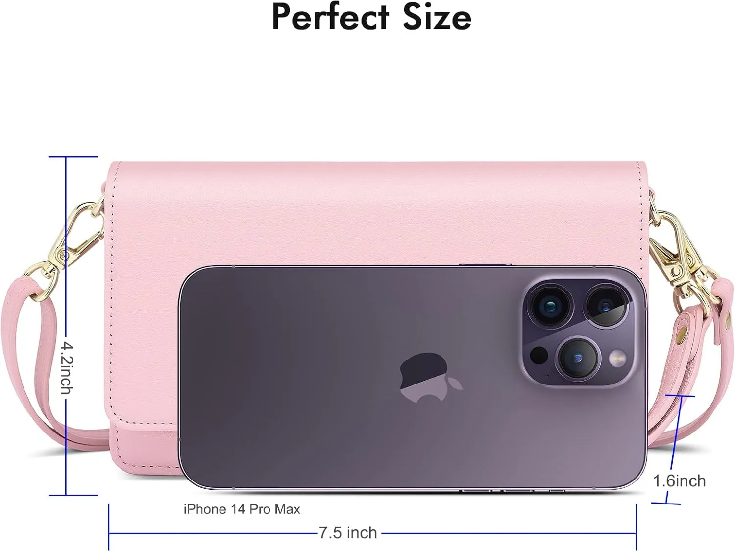 nuoku Crossbody Bag for Women Cellphone Little Purse with Credit Card Slots Lightweight Leather Wristlet Wallet