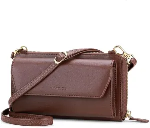 nuoku Womens RFID Wallet Purse Wristlet Crossbody Clutch with Zip Around 2 Strap