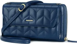 nuoku Womens RFID Wallet Purse Wristlet Crossbody Clutch with Zip Around 2 Strap